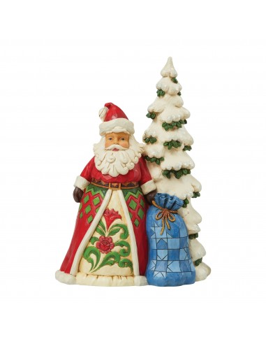 Figurine Père Noël avec sapin et hotte - Heartwood Creek Les magasins à Paris