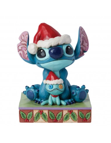 Figurine Stitch et Souillon Noël - Disney Traditions pas cher chine