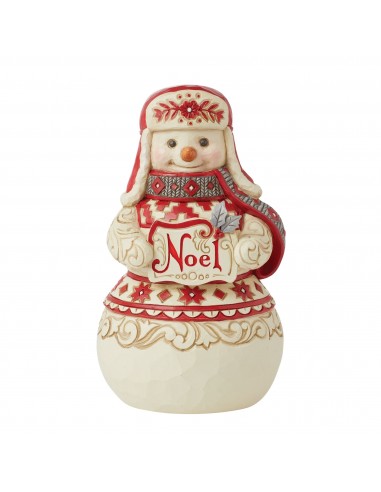 Figurine Bonhomme de Neige Noël Nordique - Heartwood Creek le des métaux précieux