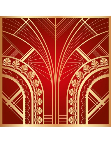 Tapis ART DECO 2 Rouge 90x90 cm en ligne des produits 