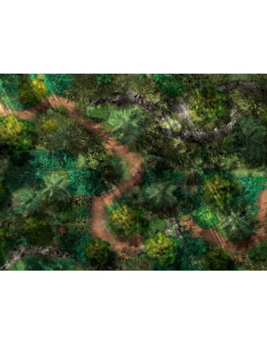 Jungle avec zones de déploiement (60x44 pouces, 153x112 cm) de l' environnement