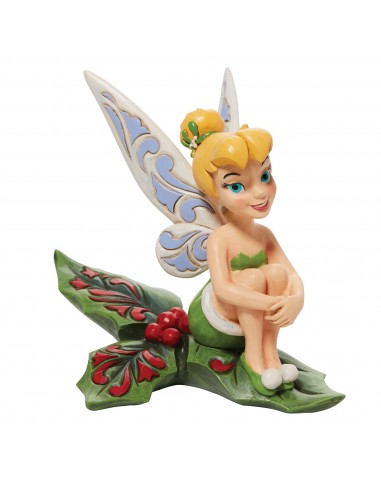 Figurine Fée Clochette assise sur du Houx - Disney Traditions sur le site 