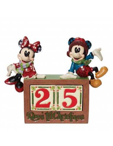 Figurine  Mickey et Minnie sur un calendrier perpétuel - Disney Traditions 2023