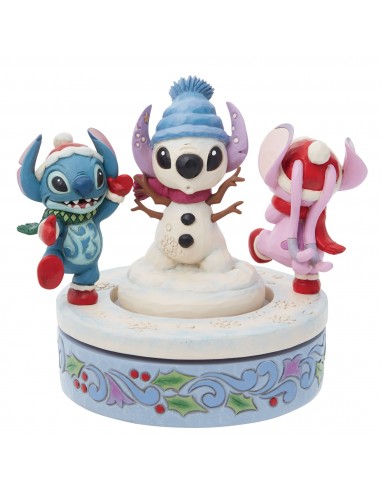 Figurine rotative Stitch et Angel avec bonhomme de neige - Disney Traditions En savoir plus